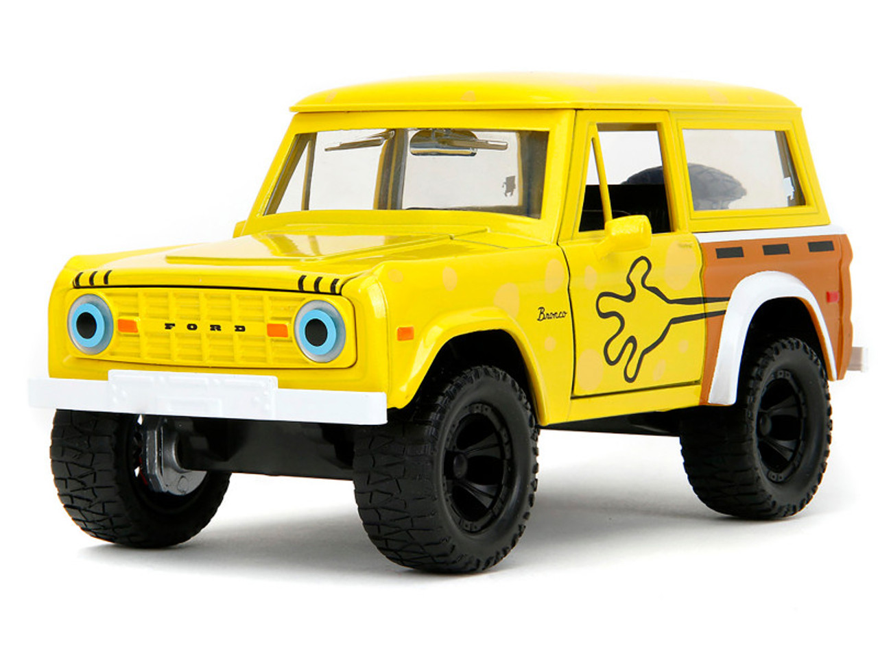 ミニカー 1:24 SpongeBob SquarePants 1973 Ford 1973 Ford Bronco Yellow with Graphics and SpongeBob