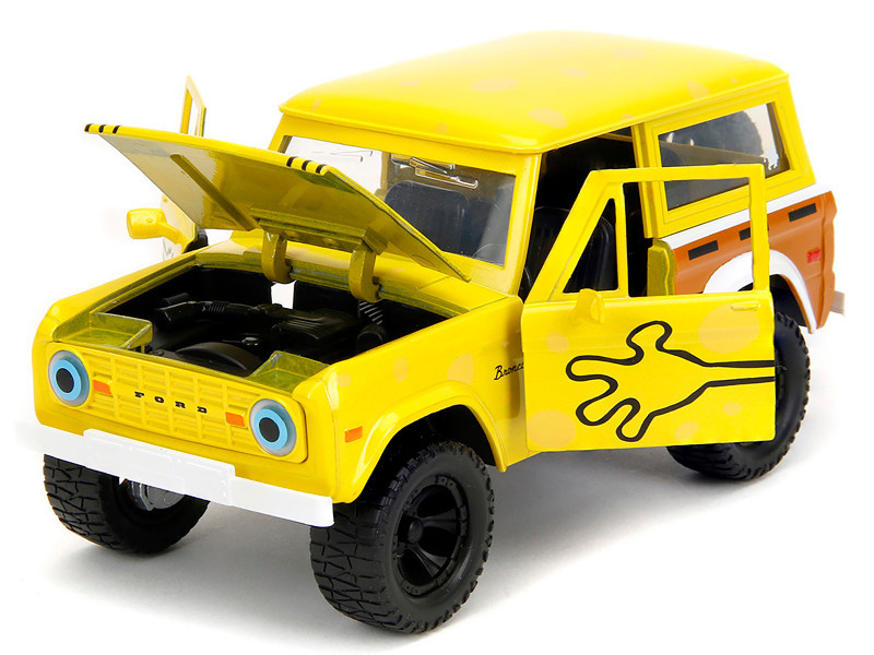 1973 Ford Bronco Yellow with Graphics and SpongeBob SquarePants