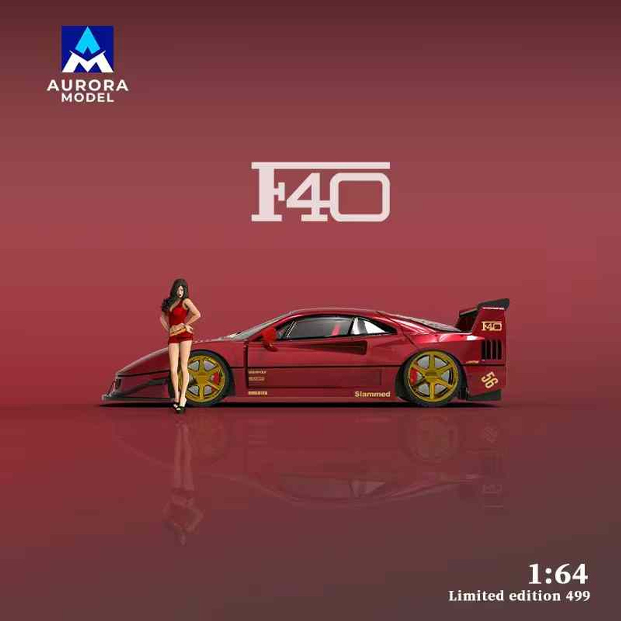 1/64 Aurora Model Ferrari F40 Sphere Light (Red) Car Model