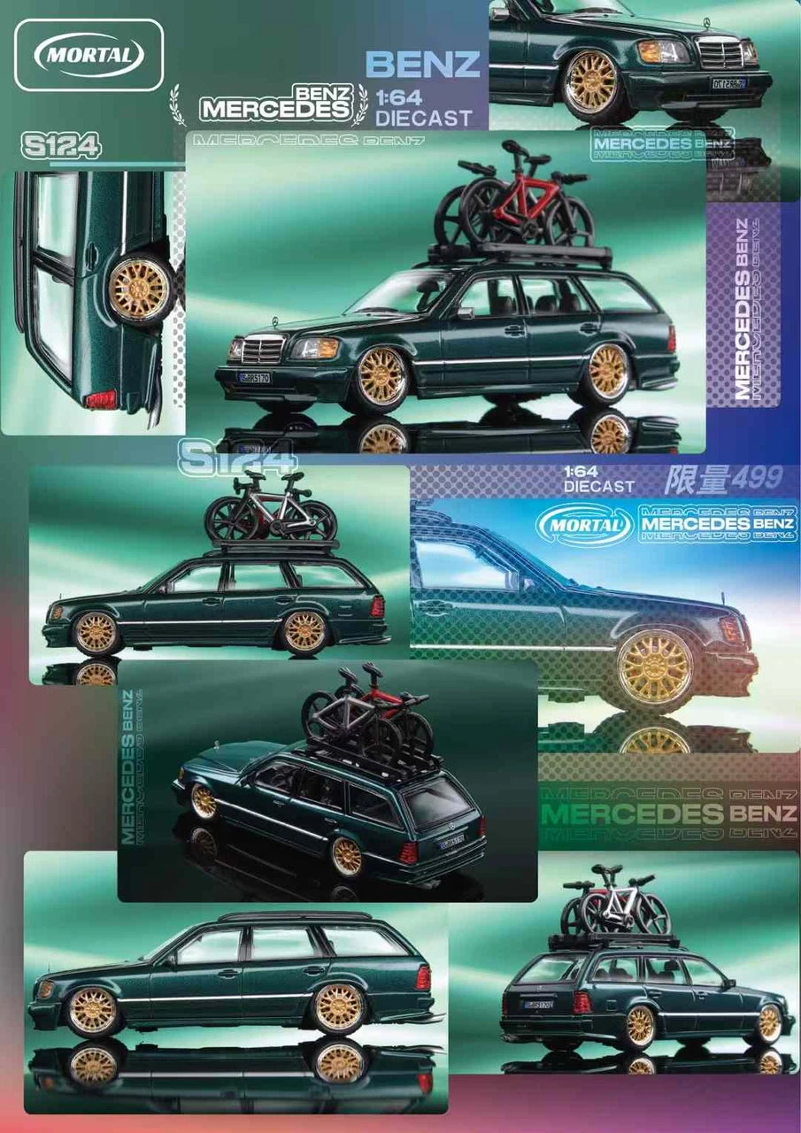 1/64 Mortal Mercedes-Benz S124 Wagon Lowrider with BBS Wheels