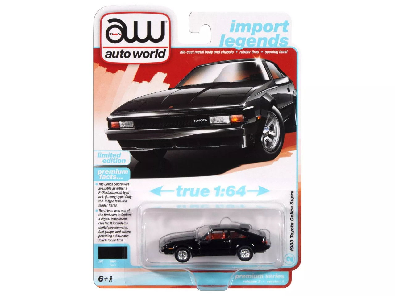 1/64 Auto World 1983 Toyota Celica Supra (Black) Diecast Car Model
