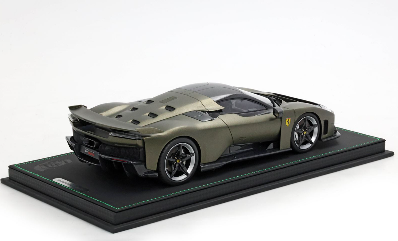 1/18 BBR Ferrari F80 Optional Carbon (Verde Masoni Opaco Green with Two-Tone Carbon & Silver Rims) Car Model