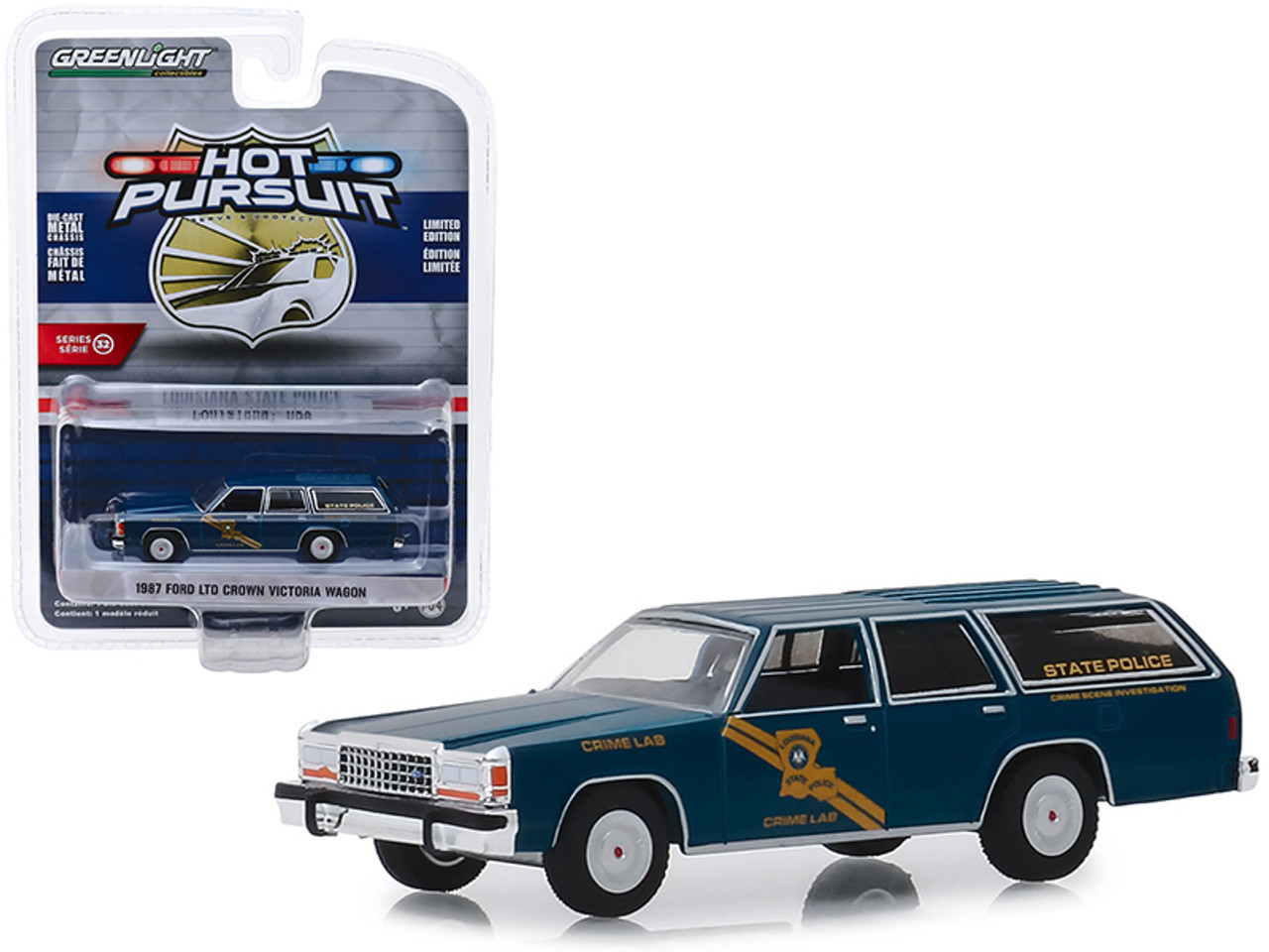 1987 Ford LTD Crown Victoria Wagon "Louisiana State Police Crime Scene Investigation" Crime Lab "Hot Pursuit" Series 32 1/64 Diecast Model Car by Greenlight