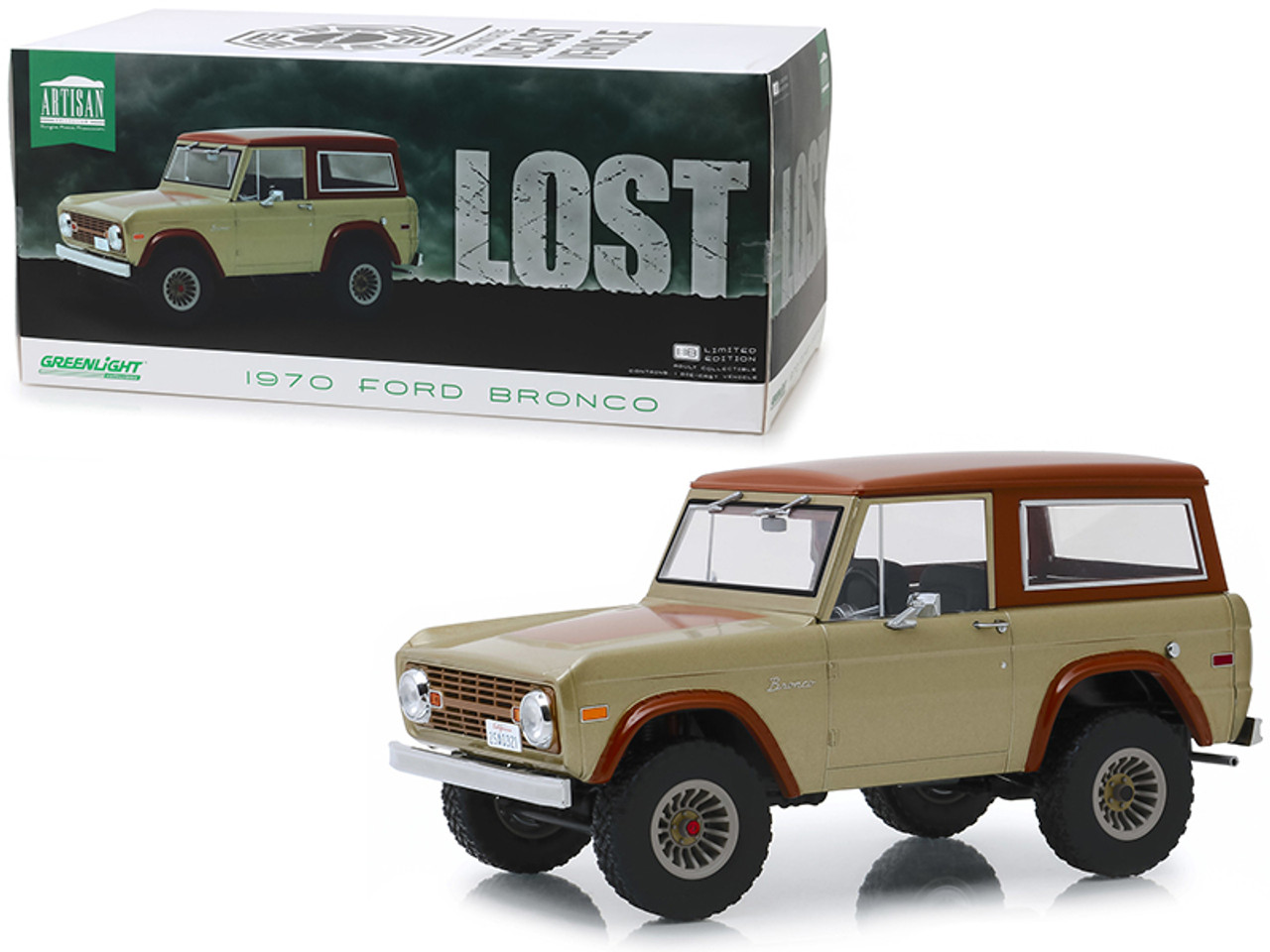 1970 Ford Bronco Tan and Brown "Lost" (2004-2010) TV Series 1/18 Diecast Model Car by Greenlight