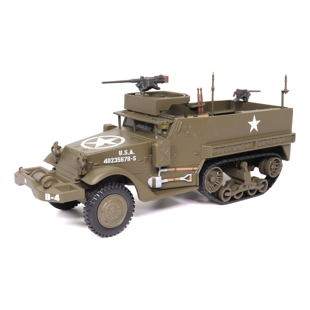 1/43 Militaria Diecast M3 Half-track with M2HB Machine Gun Diecast Model
