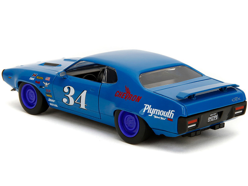 ナイトメア　いろいろ 1/24 Jada 1972 Plymouth GTX #34 (Blue with Chevron Graphic