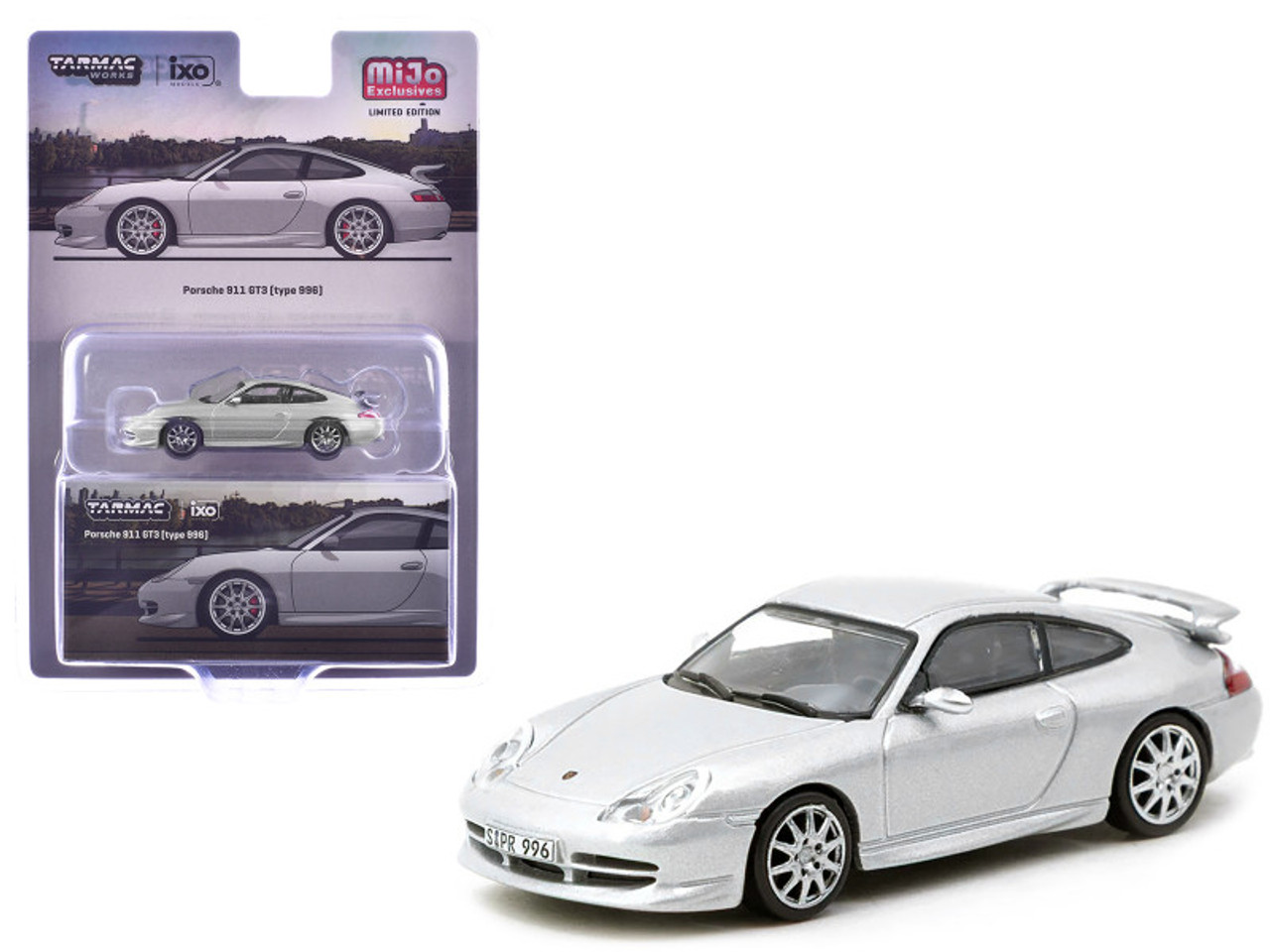 Porsche 911 GT3 カタログ 1/64 Tarmac Works Porsche 911 GT3 (996) (Silver) Diecast Car