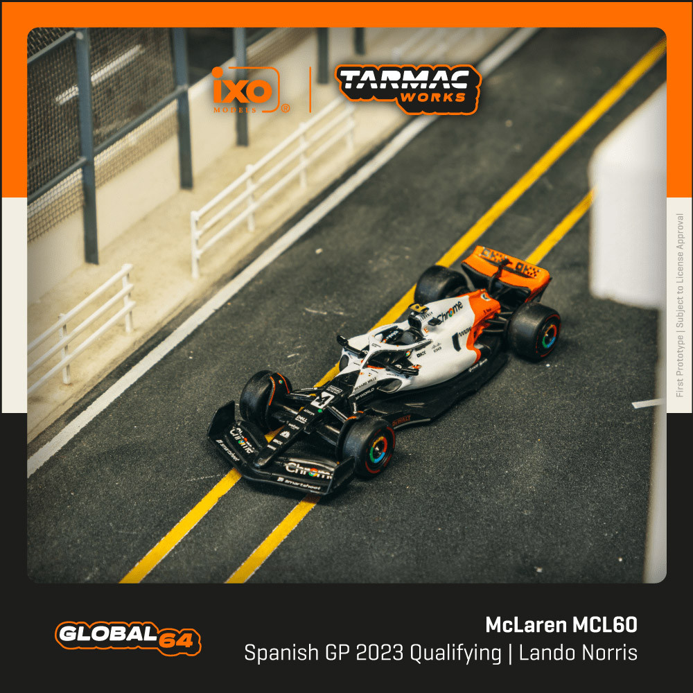 1/64 Tarmac Works 2023 Formula 1 McLaren MCL60 Spanish GP #4 Lando