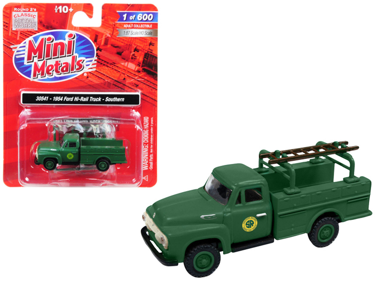 1954 Ford Hi-Rail Truck "Southern" Green with Accessories 1/87 (HO) Scale Model by Classic Metal Works