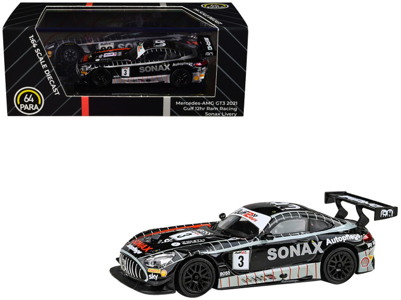 1/64 Paragon 2021 Mercedes-AMG GT3 Evo Gulf 12H Ram Racing