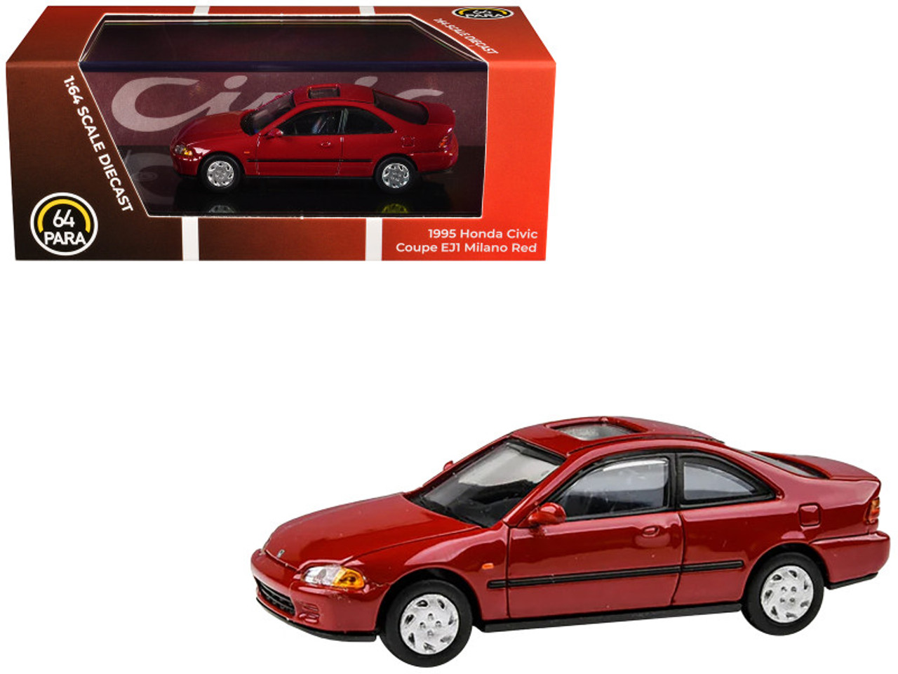 1/64 Paragon 1995 Honda Civic Coupe EJ1 (Milano Red) Diecast