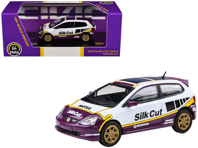 1/64 Paragon 2001 Honda Civic Type-R EP3 Silk Cut Diecast Car