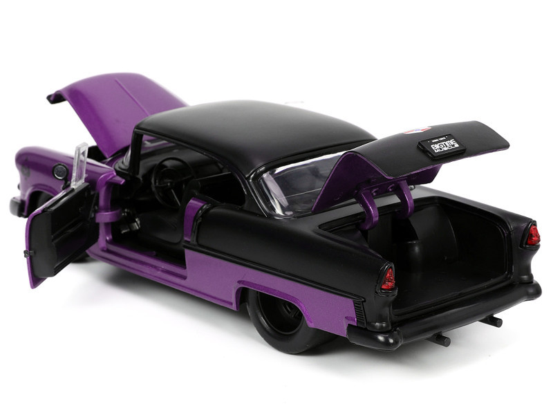 1955 Chevrolet Bel Air #24 Purple Metallic and Matt Black 