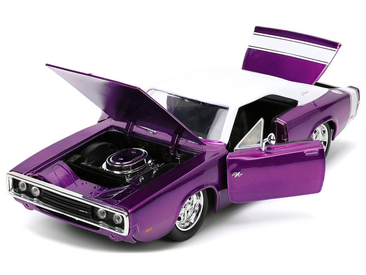 1970 Dodge Charger R/T Purple Metallic with White Top and
