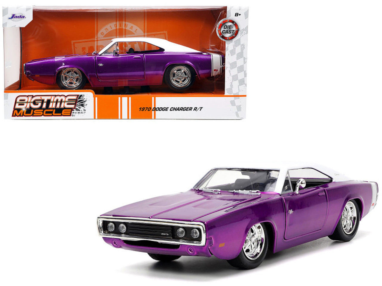 1970 Dodge Charger R/T Purple Metallic with White Top and