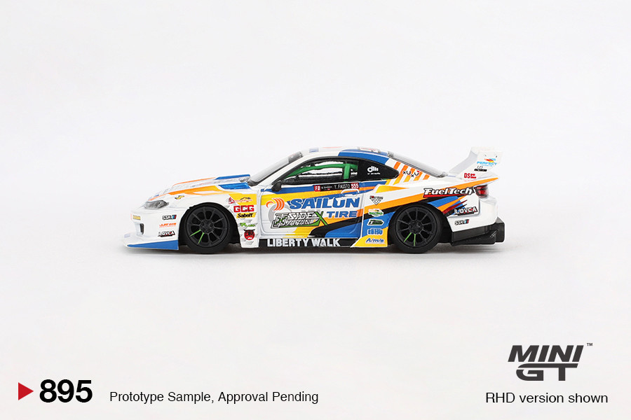 Mini GT 1:64 – LB-Super Silhouette S15 Silvia #555 – Modèle 2023 – Boîtier Et Support Inclus