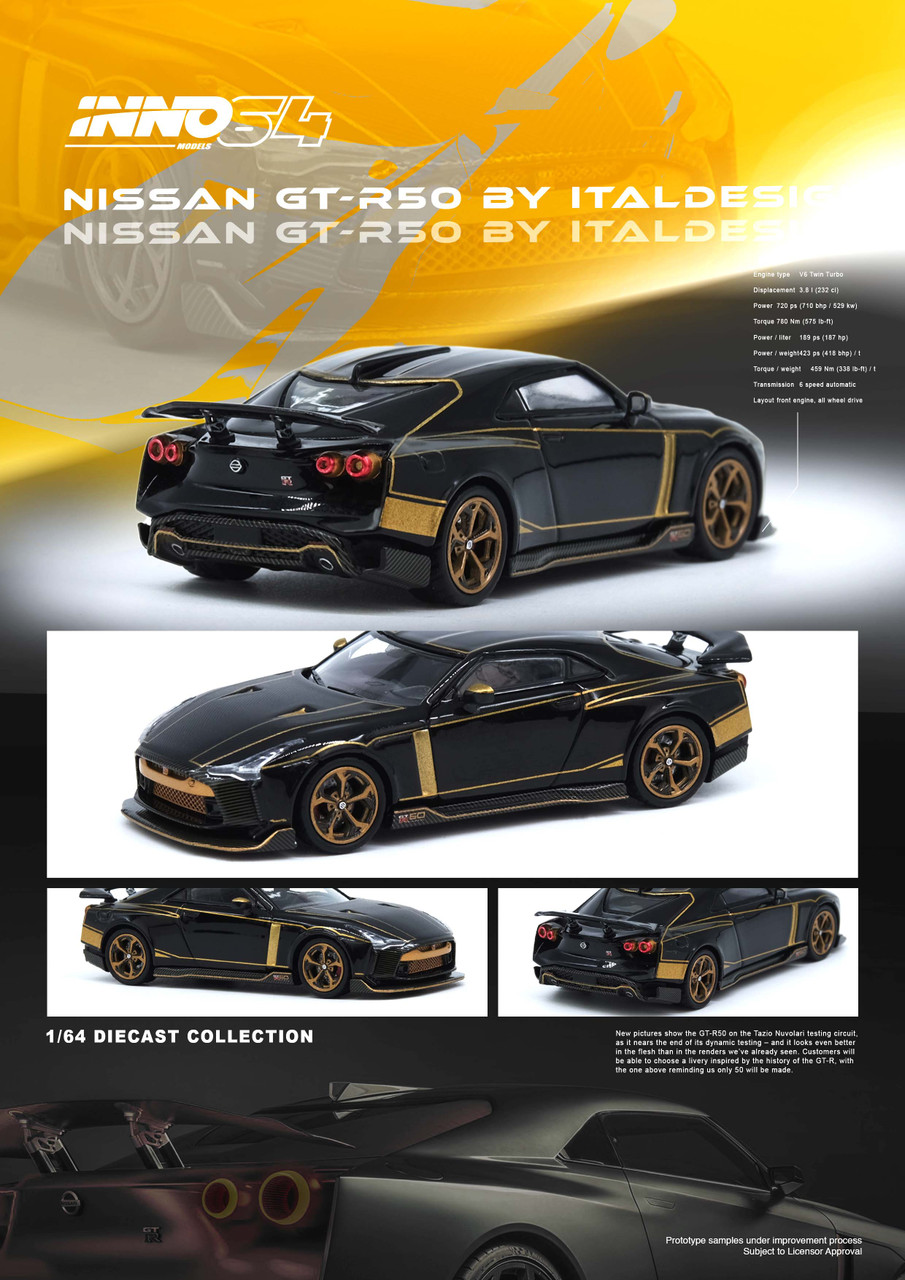 1/64 Inno Nissan GT-R50 By Italdesign (Black) Diecast Car Model