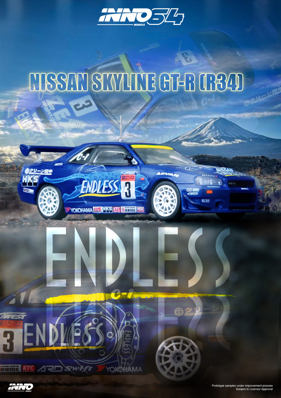 1/64 Inno 2002 Nissan Skyline GT-R GTR R34 #3 Endless Advan Super