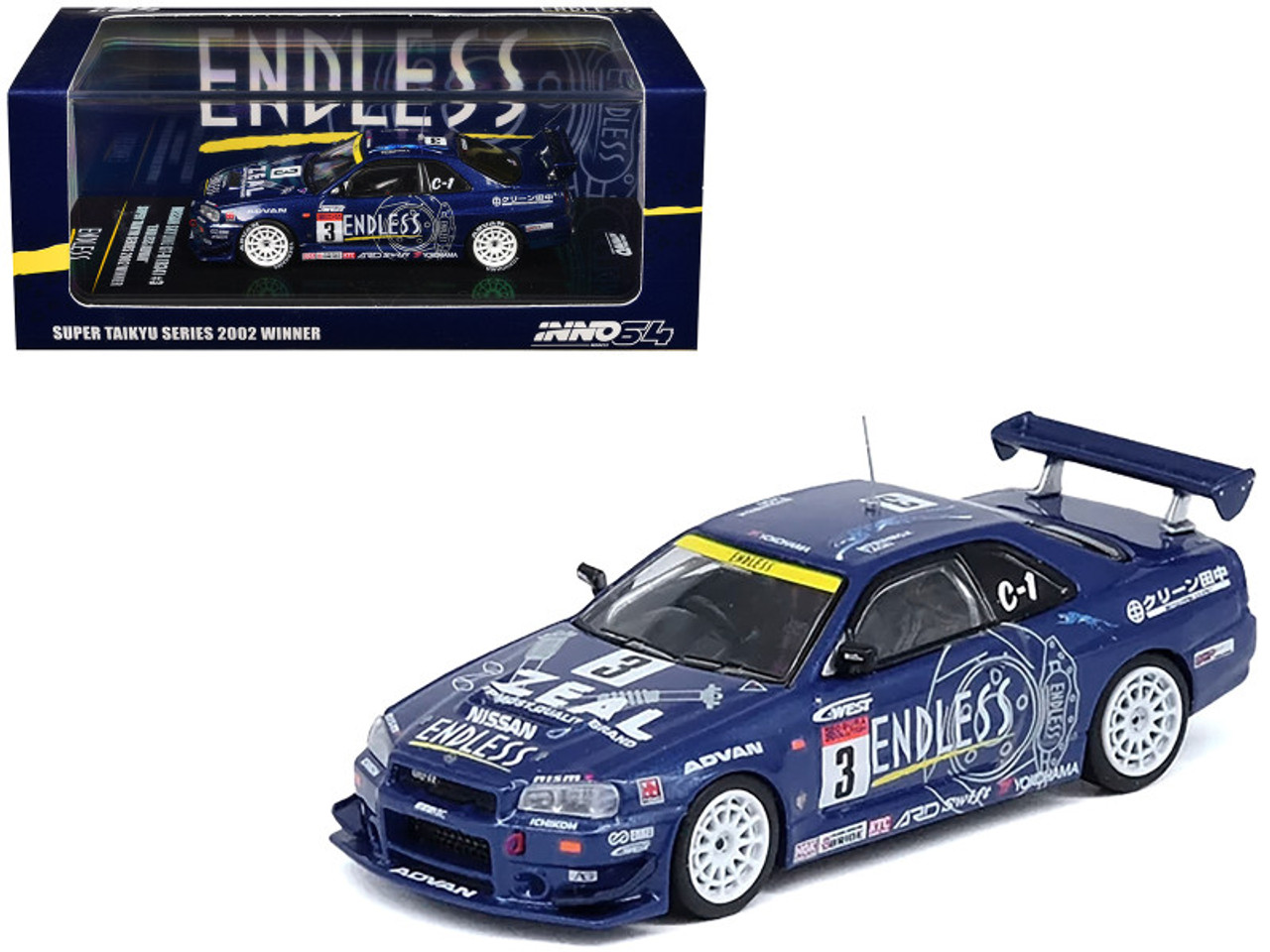 1/64 Inno 2002 Nissan Skyline GT-R GTR R34 #3 Endless Advan