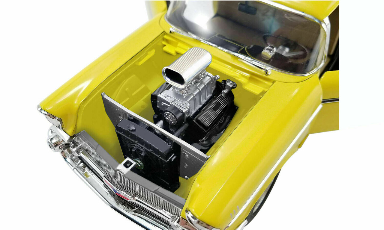 1/18 ACME 1957 Chevrolet Bel Air Belair Hollywood Knights (Yellow) Diecast Car Model Limited