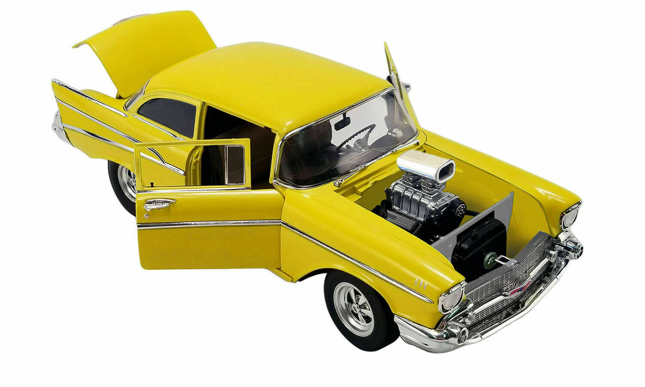 1957 BEL AIR ダイキャストモデル イエロー 1/18 1/18 ACME 1957 Chevrolet Bel Air Belair Hollywood Knights (Yellow