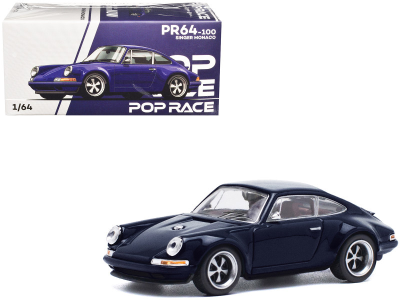 Porsche Singer Monaco Midnight Blue 1&frasl;64 Diecast Model Car by Pop Race