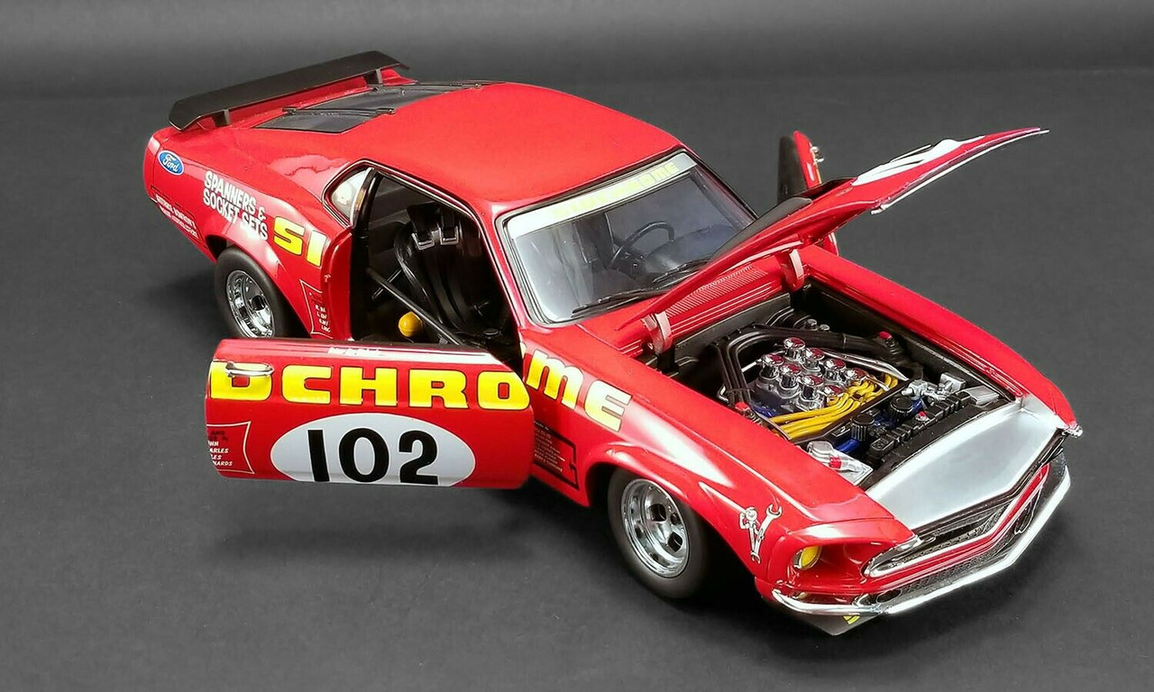1/18 ACME Sidchrome 1969 Trans Am Mustang (Red) Diecast Car Model