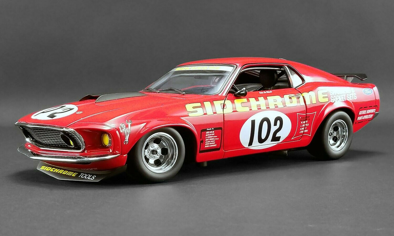 1/18 ACME Sidchrome 1969 Trans Am Mustang (Red) Diecast Car Model