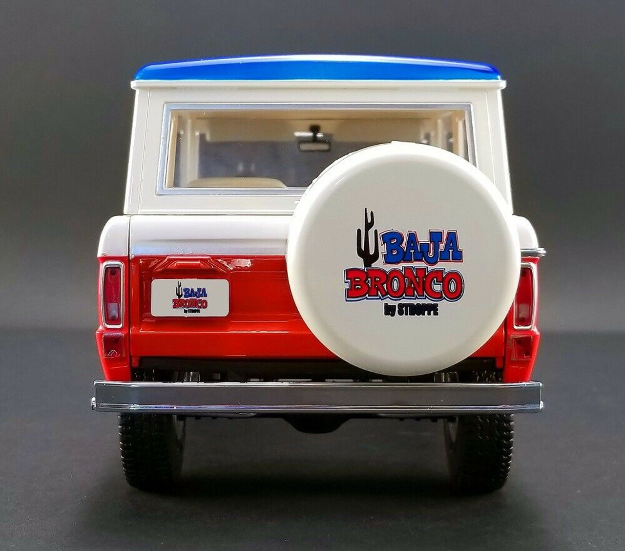 1/18 ACME 1971 Ford Baja Bronco (Red/White with Blue Top & Black