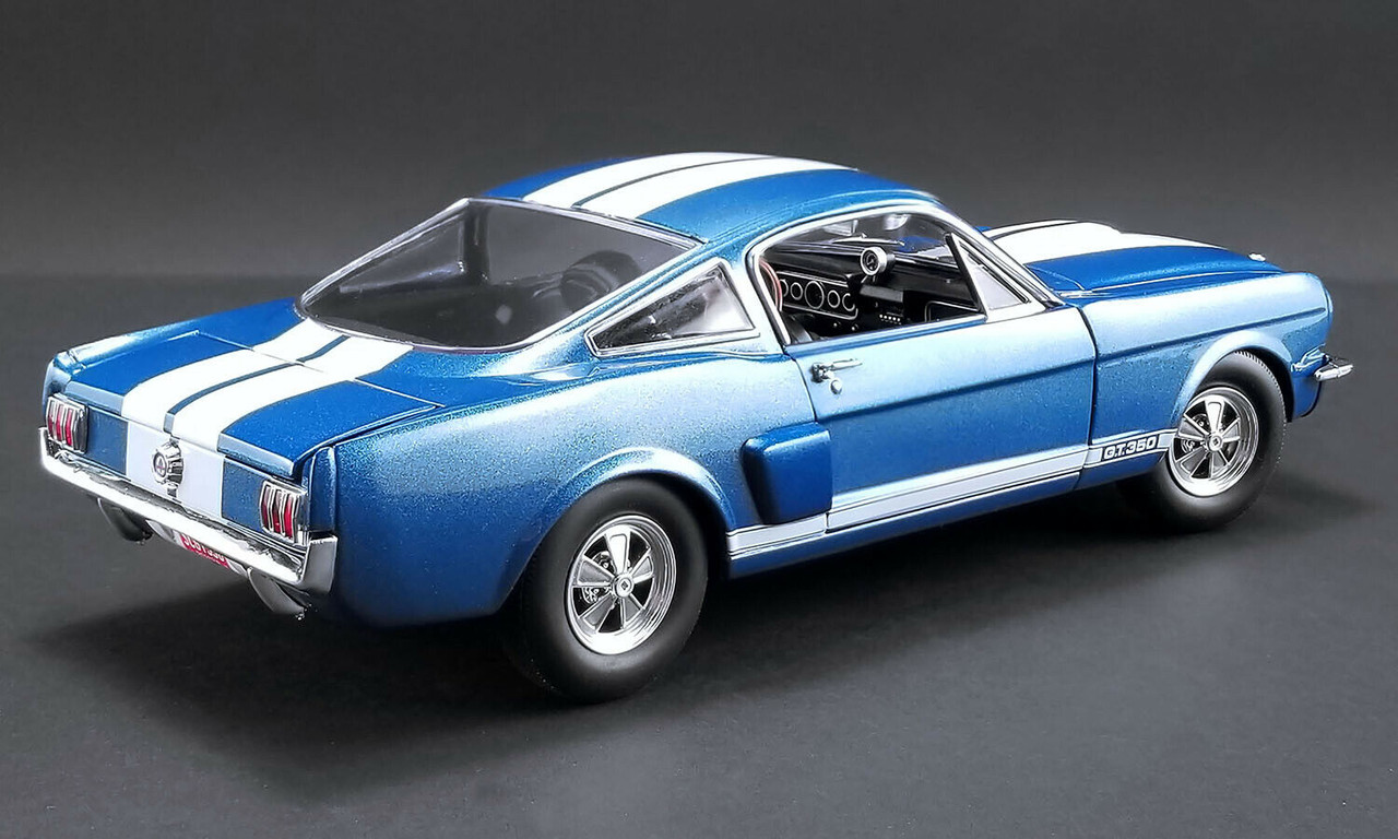 1/18 ACME Ford Mustang 1966 Shelby GT350 Supercharged (Blue with White Stripes) Diecast Car Model