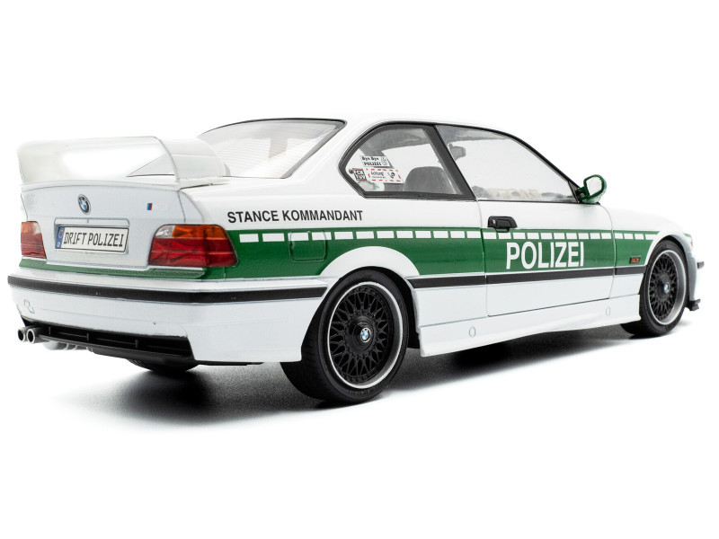 1/18 Solido 1991 BMW E36 M3 Coupe Solido Works Drift Polizei (White & Green) Diecast Car Model