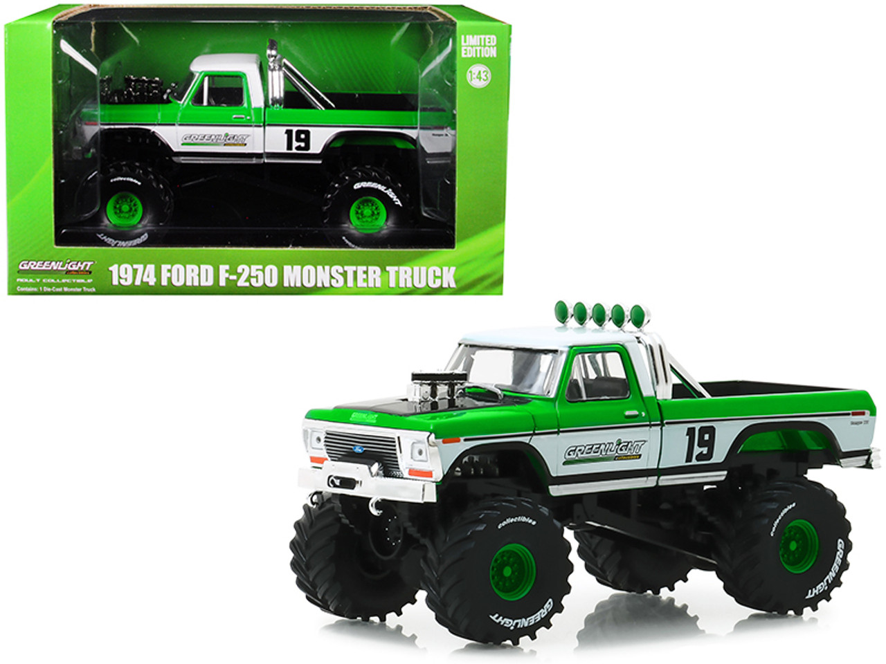 1974 Ford F-250 Monster Truck #19 GreenLight Racing Team 1/43 Diecast Model Car by Greenlight