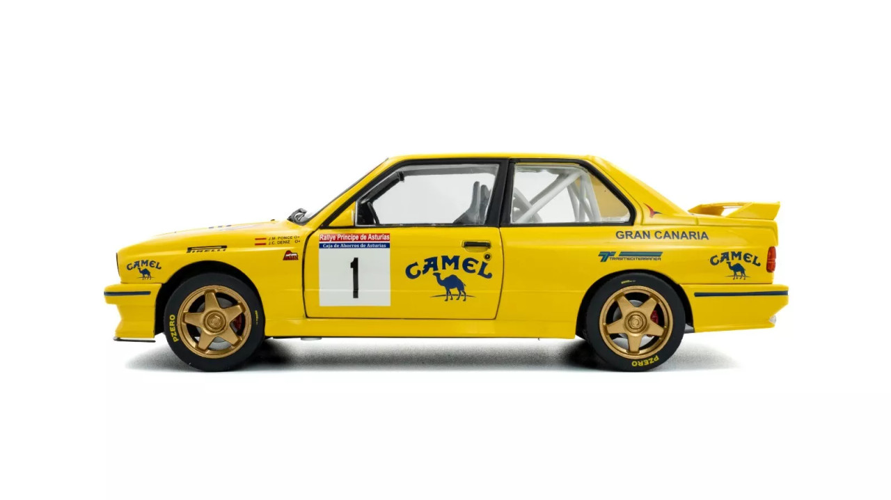 に 1/18 Solido 1992 BMW E30 M3 GR.A #1 Yellow J.M.Ponce, J.C.