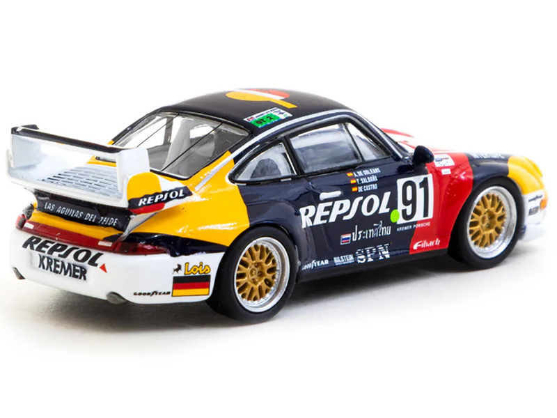 1/64 Tarmac Works 1995 Porsche 911 GT2 24h Le Mans #91 Diecast Car