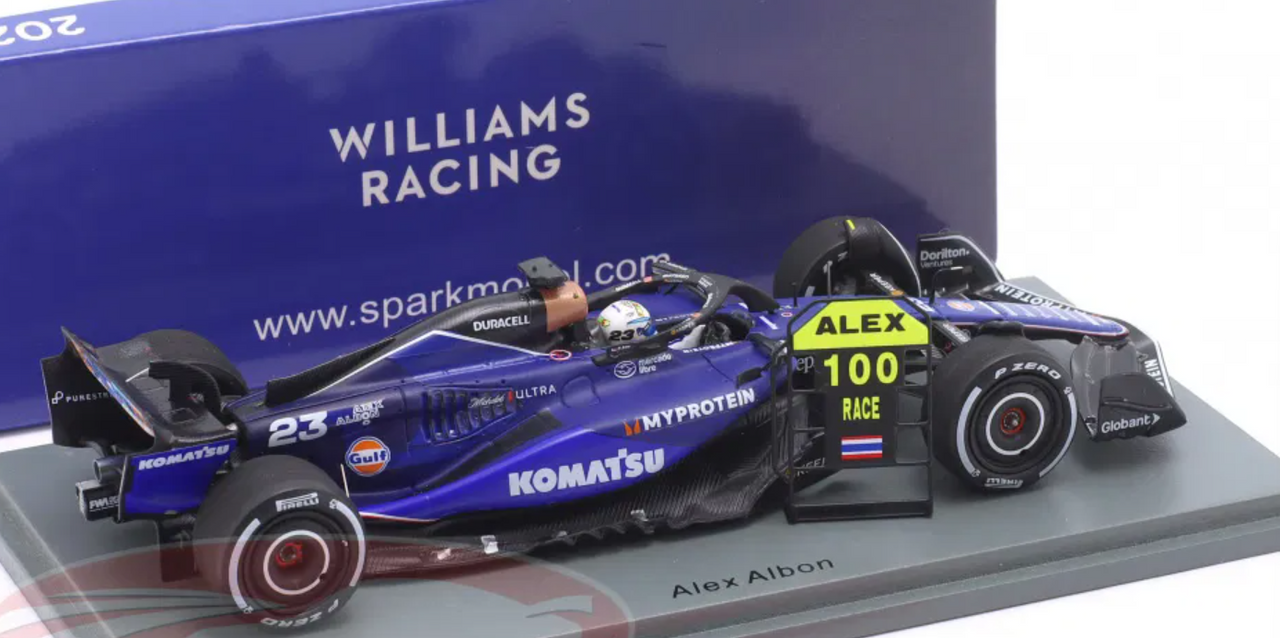 1/43 Spark 2024 Formula 1 Williams Racing FW46 #23 US GP Alex Albon 100th Race Car Model