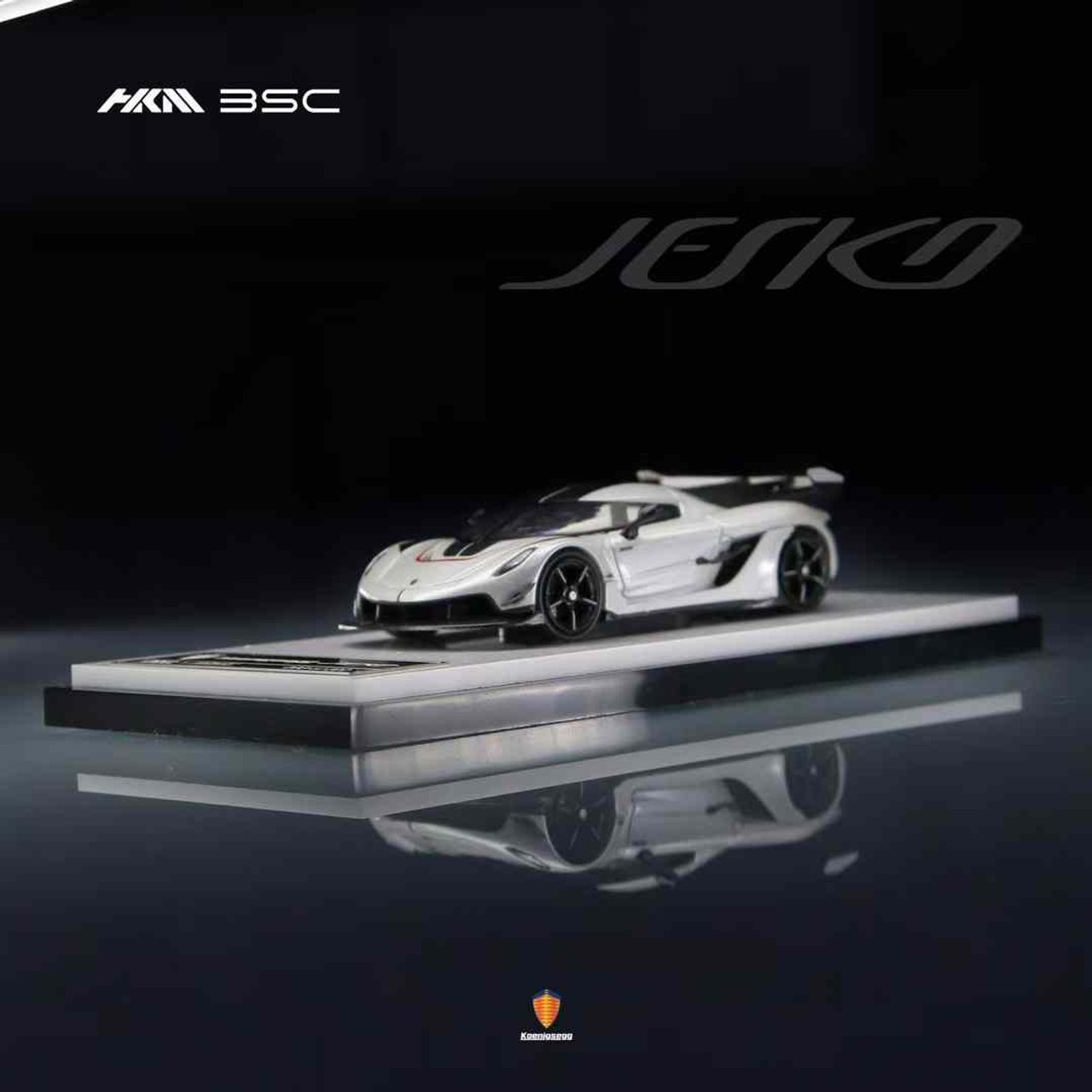 1/64 HKM & BSC Koenigsegg Jesko (White with Red Accent) Car