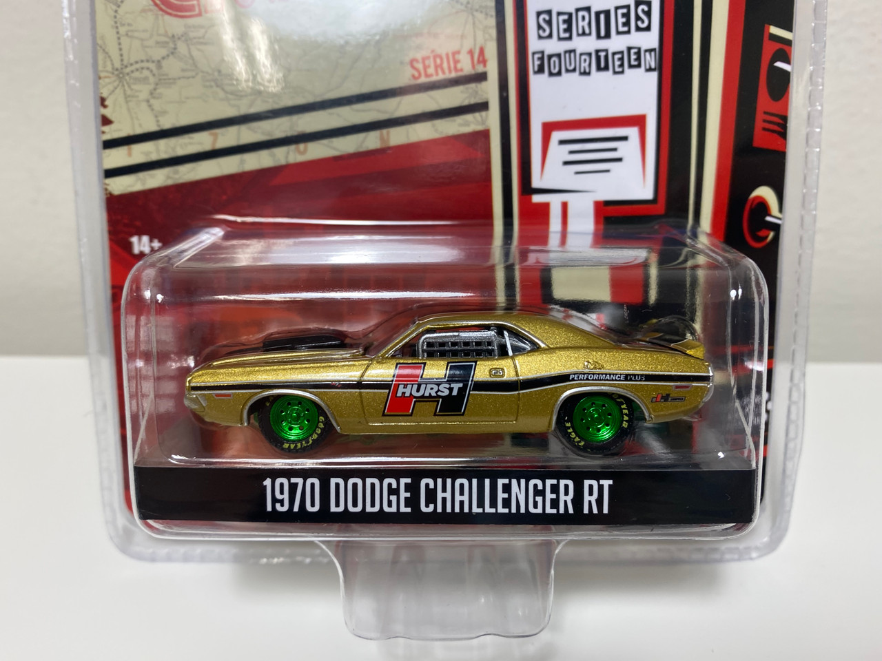 Ｇ CHASE CAR 1/64 Greenlight 1970 Dodge Challenger R/T (Gold Metallic