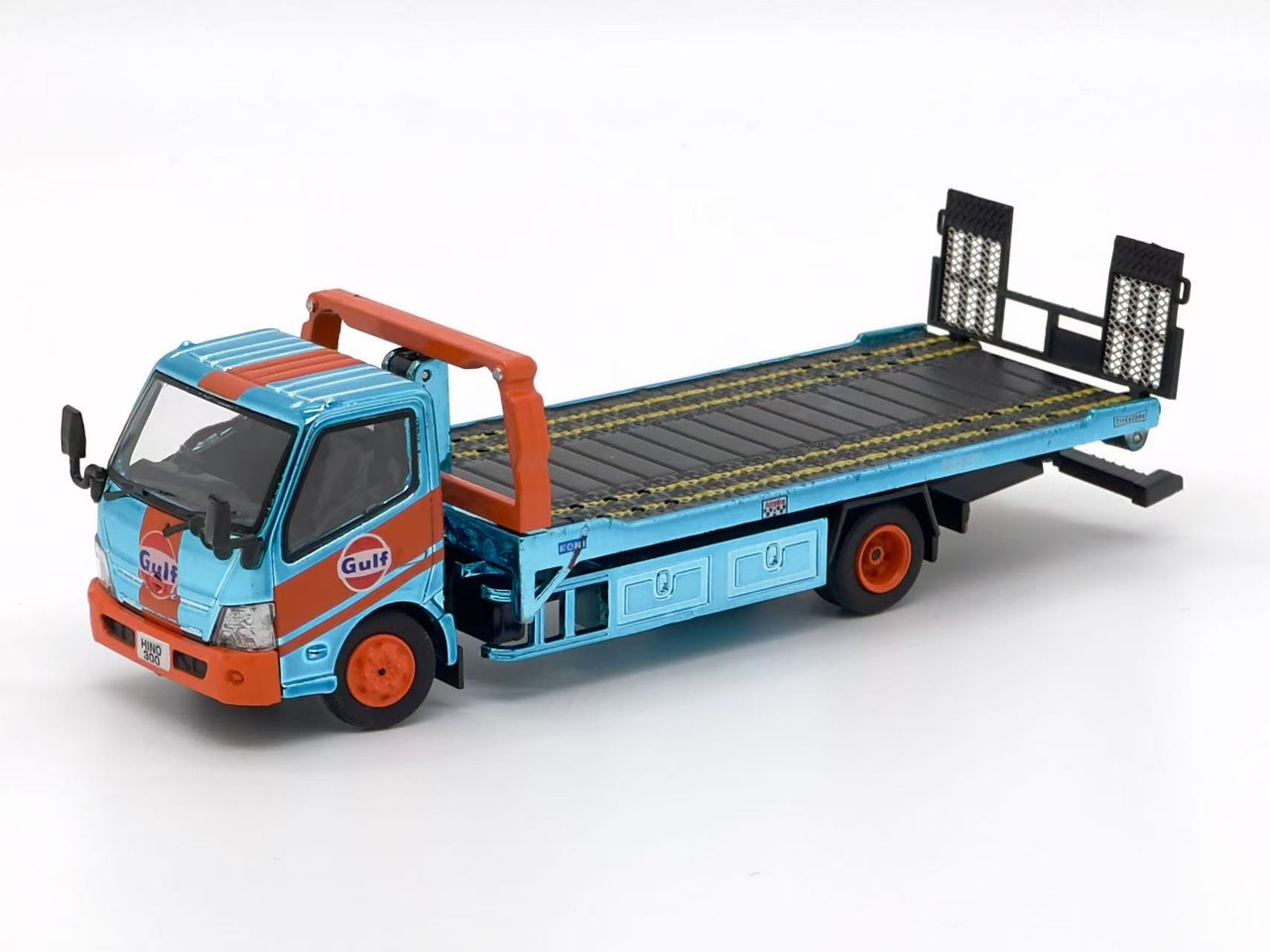 1/64 Unique Model Hino 300 Dutro Tow Truck (Blue & Orange) Diecast Car Model
