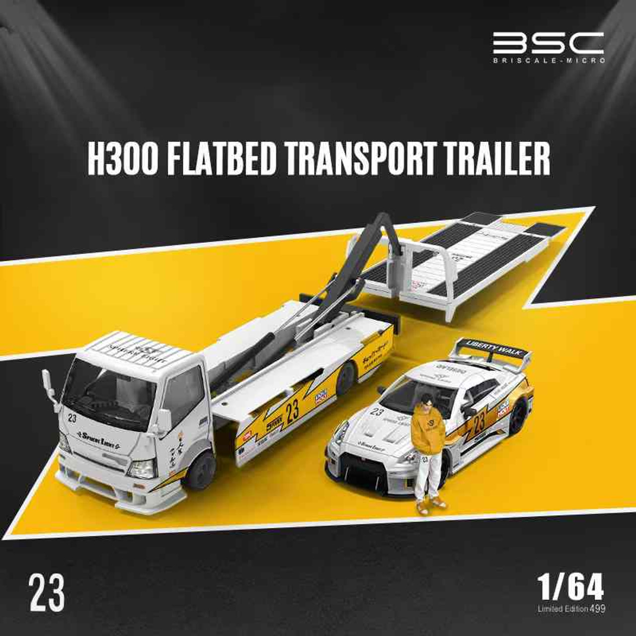 1/64 BSC Hino 300 H300 Tow Truck & Nissan Skyline GT-R GTR