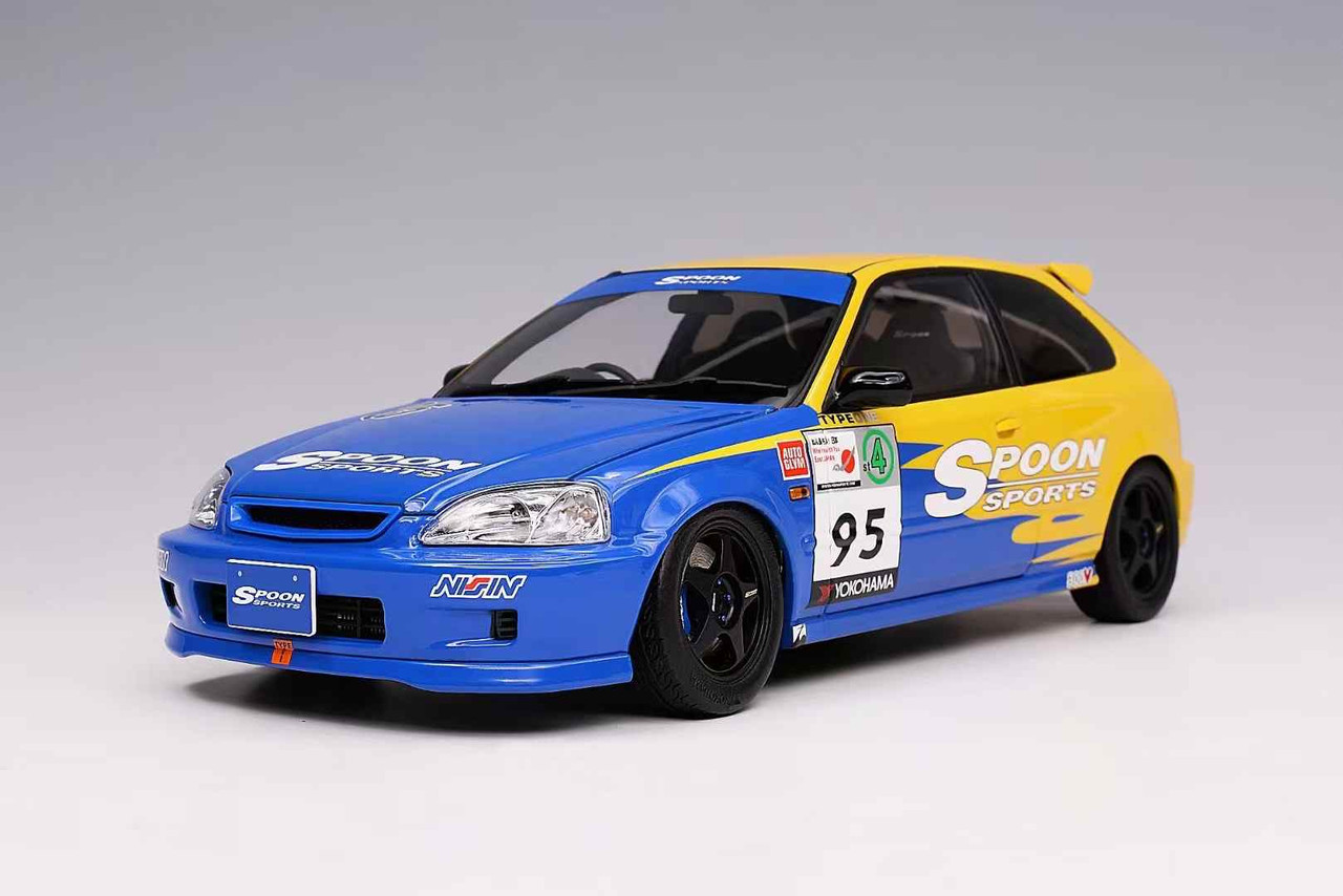 1/18 Motorhelix Honda Civic Type R (EK9) Spoon #95 (Yellow & Blue