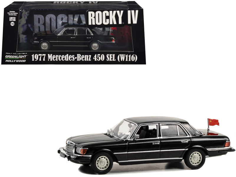 1977 Mercedes-Benz 450 SEL (W116) Black with Soviet Flag 