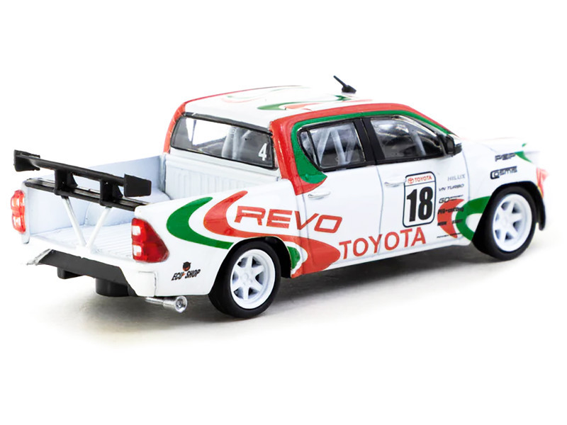 1/64 Tarmac Works Toyota Hilux Racing #18 (White with Graphics