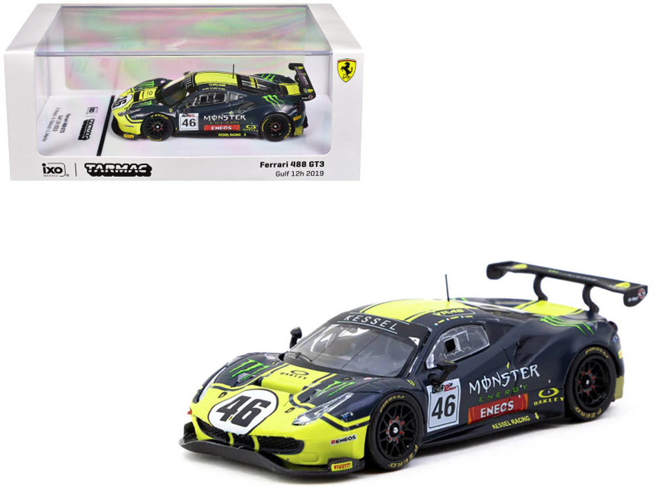 1/64 Tarmac Works Ferrari 488 GT3 Gulf 12 Hours 2019 V. Rossi, A. Salucci, L. Marini Diecast Car Model