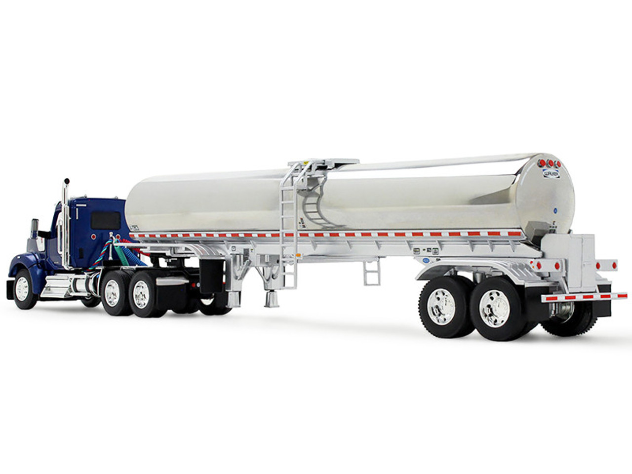 1/64 First Gear Kenworth W990 Day Cab (Viper Blue) with Walker Food Grade Tank Trailer Diecast Car Model