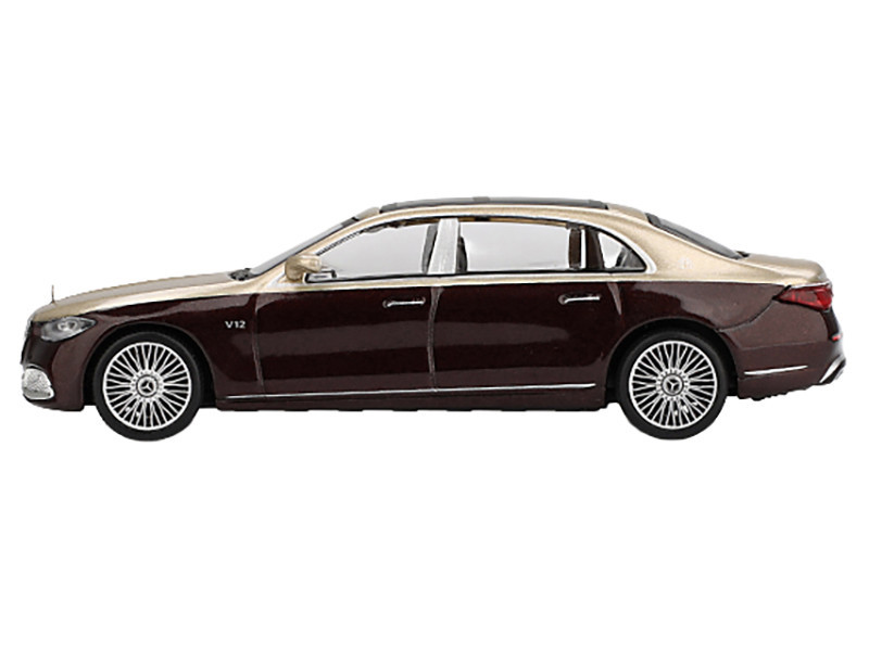1/64 Mini GT Mercedes-Maybach S680 (Gold & Dark Red Metallic