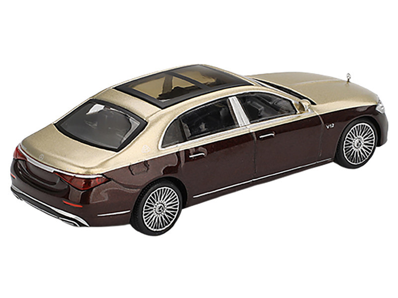 1/64 Mini GT Mercedes-Maybach S680 (Gold & Dark Red Metallic