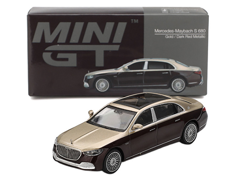 【e-ショップ様】 1/64 Mini GT Mercedes-Maybach S680 (Gold & Dark Red Metallic