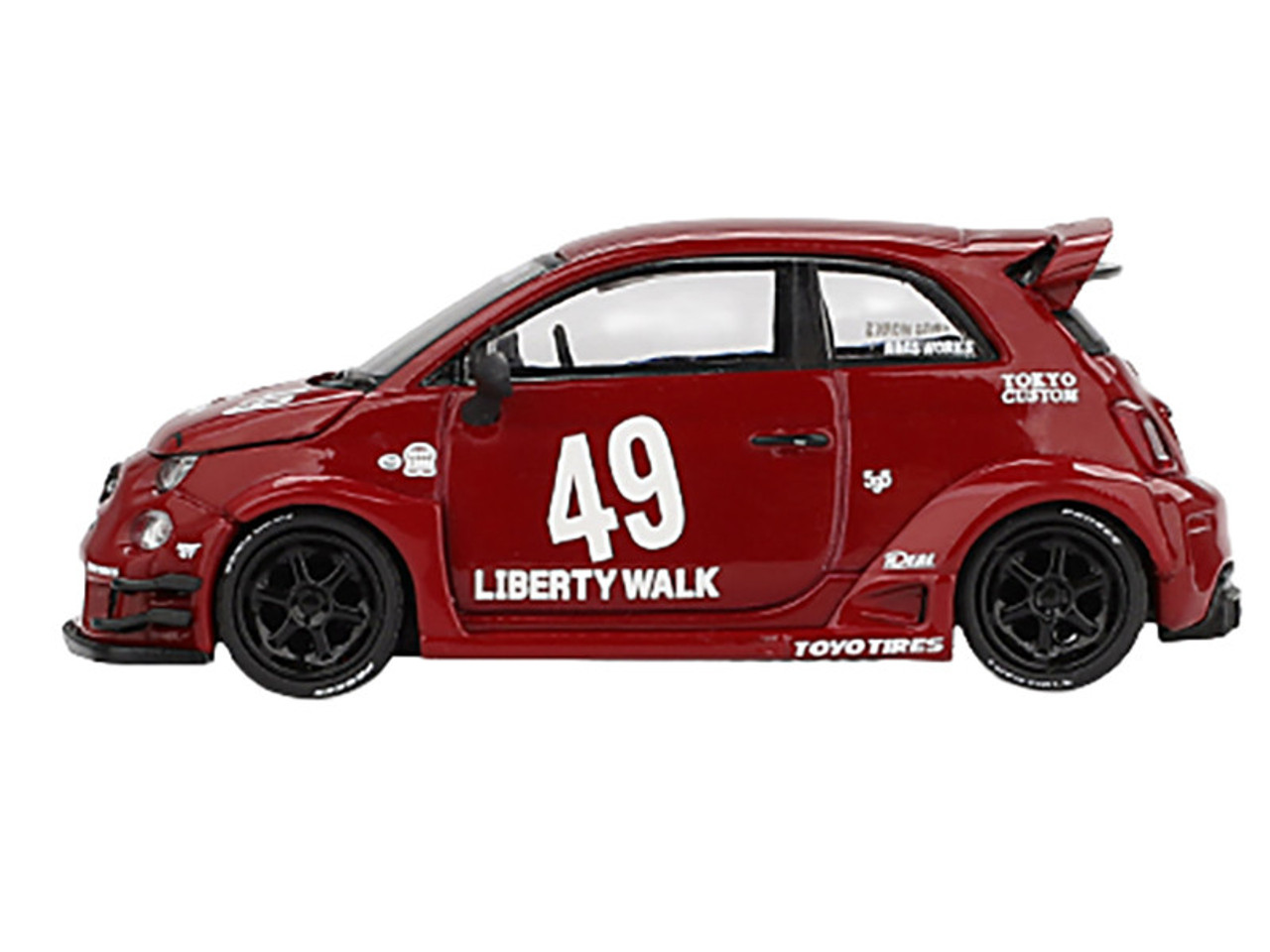 1/64 Mini GT LB-WORKS & Abas Works Fiat Abarth 595 (Red