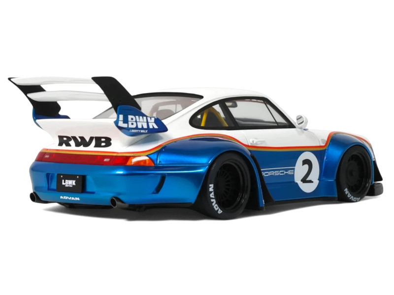 1/18 GT Spirit 2023 Porsche RWB X Liberty Walk #2 (White & Blue