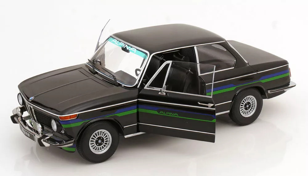 KK-SCALE 1/12  2002 アルピナ 1974 (ブラック) 1/12 KK-Scale 1974 BMW 2002 Alpina Series 2 (Black) Diecast Car